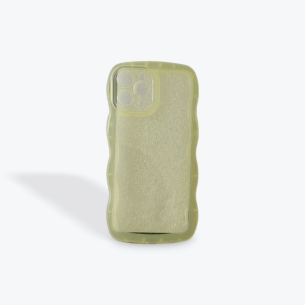 Yellow Wavy Transparent iPhone 13 Pro Max Phone Case